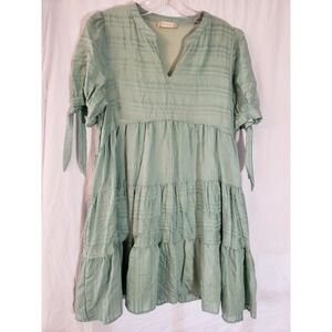 Women's Altard State Light Green Short Sleeve Tiered Dress Size S